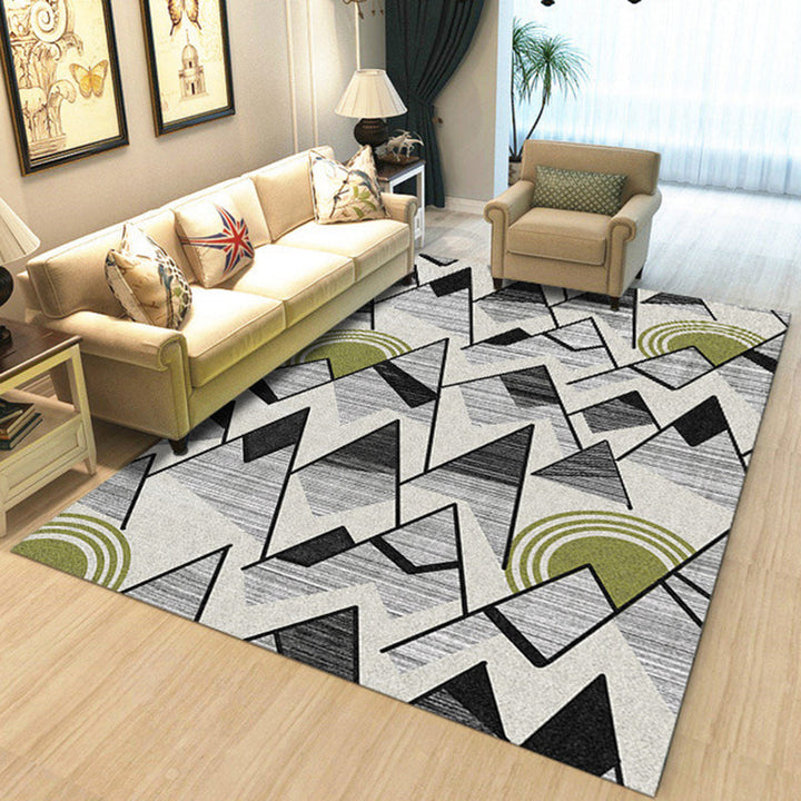 Lisslune | Nordic New Arrivals Rug in Ivory Geometry Triangle Print Rug Polyester Washable Rug for Living Room