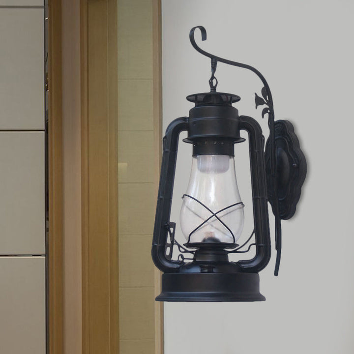 Lisslune | 1 Bulb Kerosene Wall Mounted Light Fixture Coastal Style Black/Bronze/Copper Clear Glass Lighting