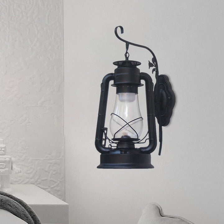 Lisslune | 1 Bulb Kerosene Wall Mounted Light Fixture Coastal Style Black/Bronze/Copper Clear Glass Lighting