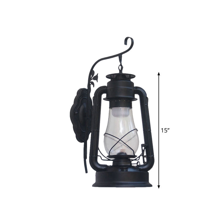 Lisslune | 1 Bulb Kerosene Wall Mounted Light Fixture Coastal Style Black/Bronze/Copper Clear Glass Lighting