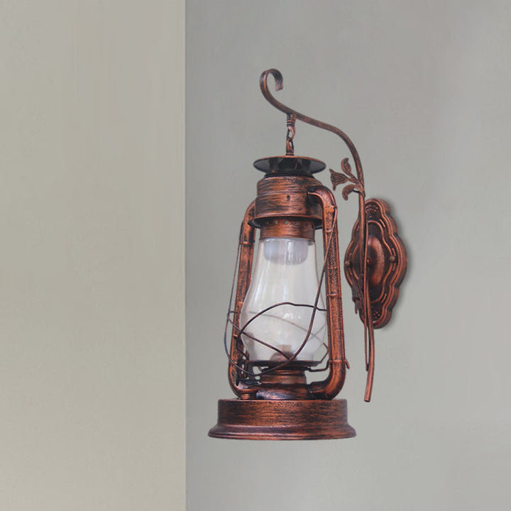 Lisslune | 1 Bulb Kerosene Wall Mounted Light Fixture Coastal Style Black/Bronze/Copper Clear Glass Lighting