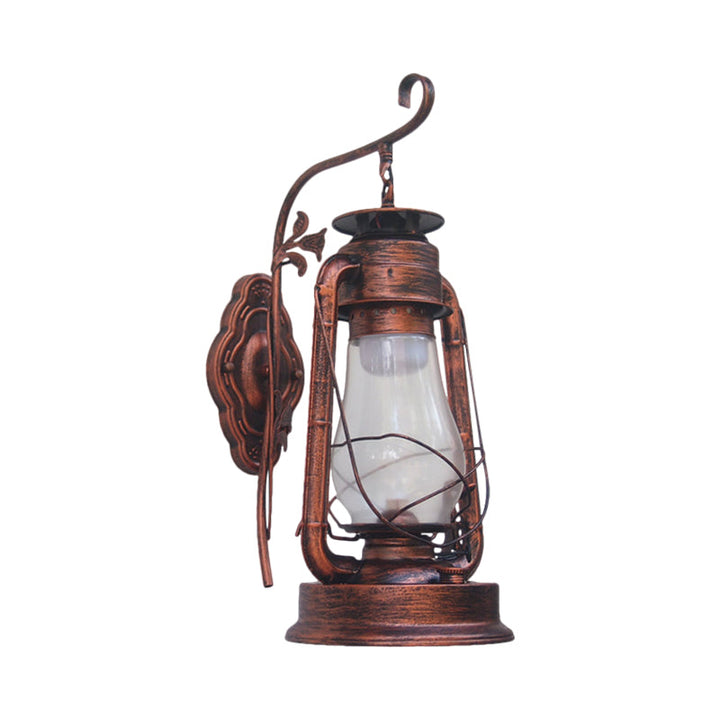 Lisslune | 1 Bulb Kerosene Wall Mounted Light Fixture Coastal Style Black/Bronze/Copper Clear Glass Lighting