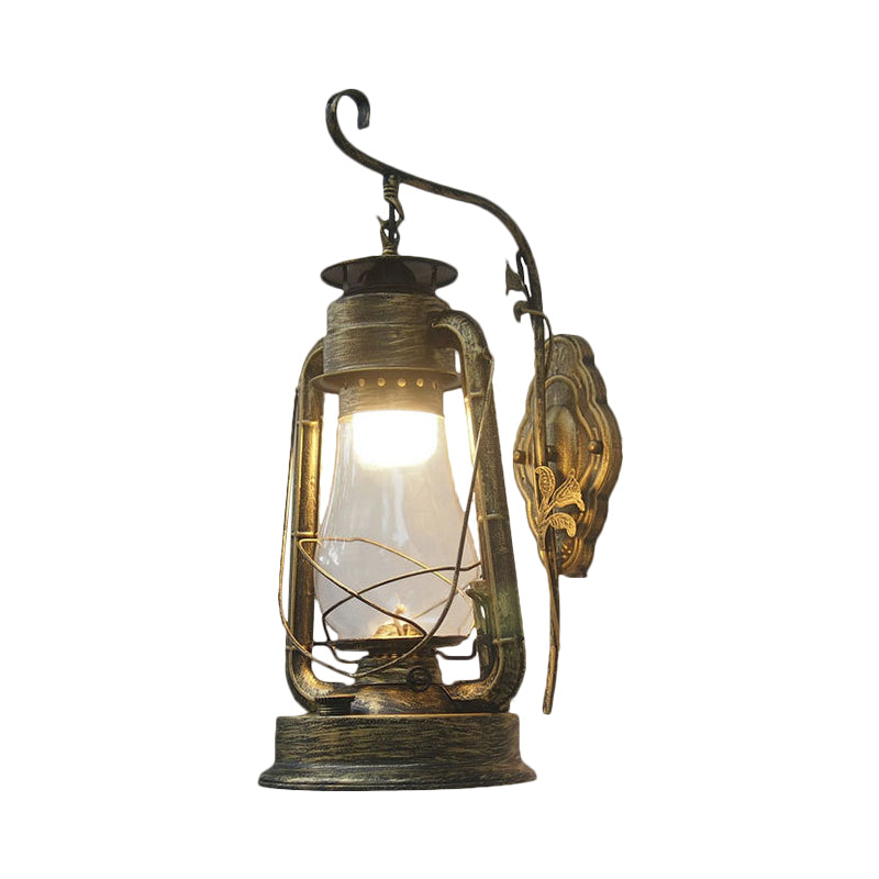Lisslune | 1 Bulb Kerosene Wall Mounted Light Fixture Coastal Style Black/Bronze/Copper Clear Glass Lighting
