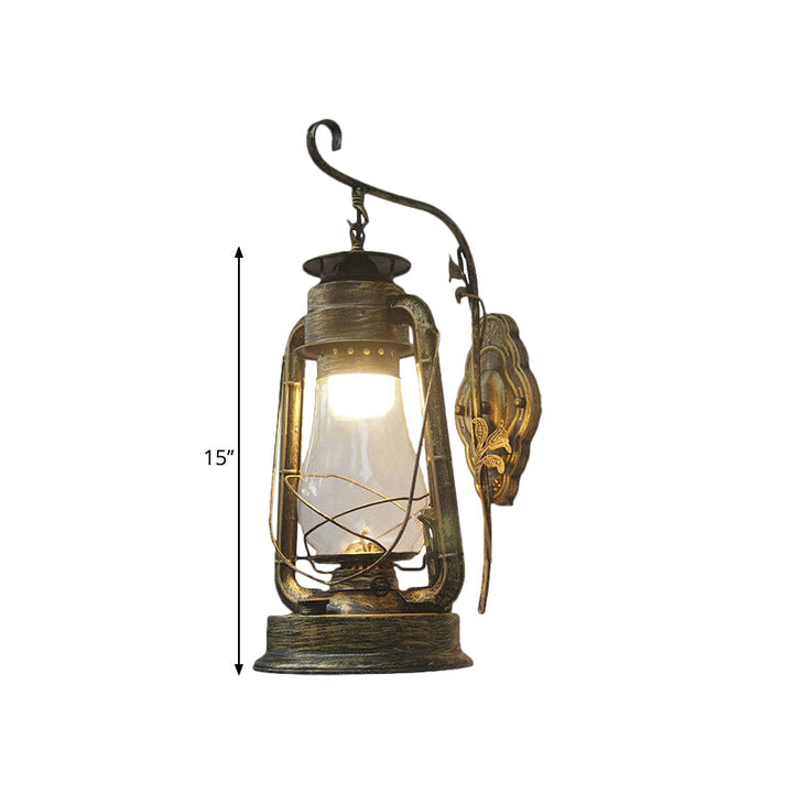 Lisslune | 1 Bulb Kerosene Wall Mounted Light Fixture Coastal Style Black/Bronze/Copper Clear Glass Lighting