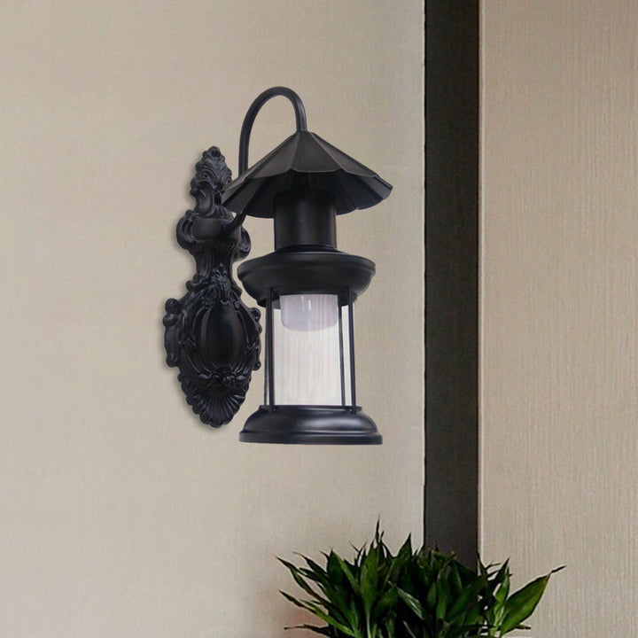 Skørter | Single-layer wall lamp with kerosene shade clear glass coastal outdoor lamp in black/copper/bronze