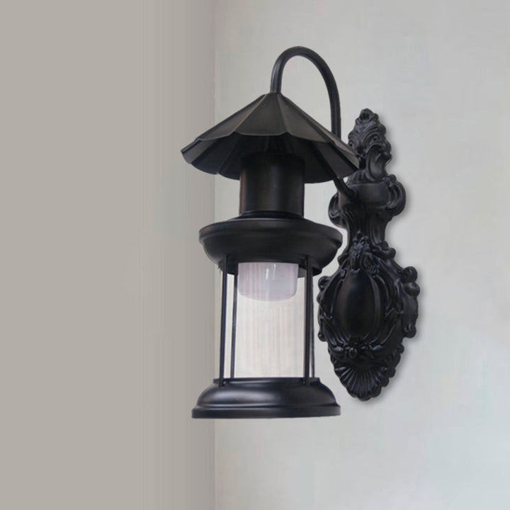 Skørter | Single-layer wall lamp with kerosene shade clear glass coastal outdoor lamp in black/copper/bronze