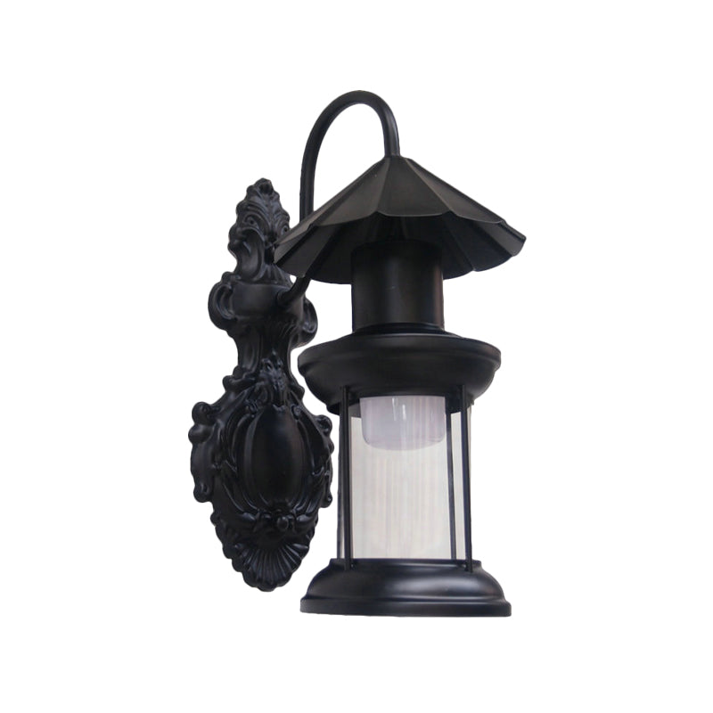 Skørter | Single-layer wall lamp with kerosene shade clear glass coastal outdoor lamp in black/copper/bronze