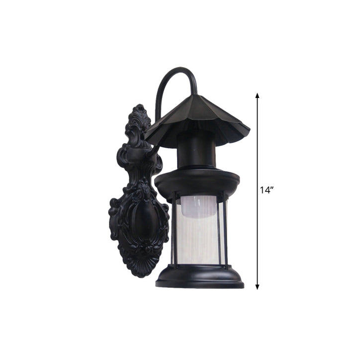 Skørter | Single-layer wall lamp with kerosene shade clear glass coastal outdoor lamp in black/copper/bronze