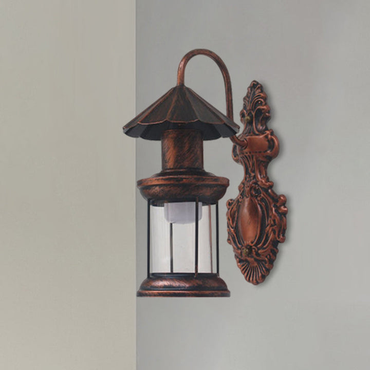 Skørter | Single-layer wall lamp with kerosene shade clear glass coastal outdoor lamp in black/copper/bronze