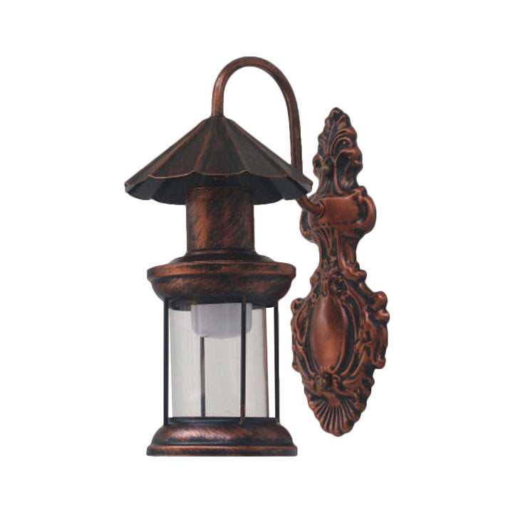 Skørter | Single-layer wall lamp with kerosene shade clear glass coastal outdoor lamp in black/copper/bronze