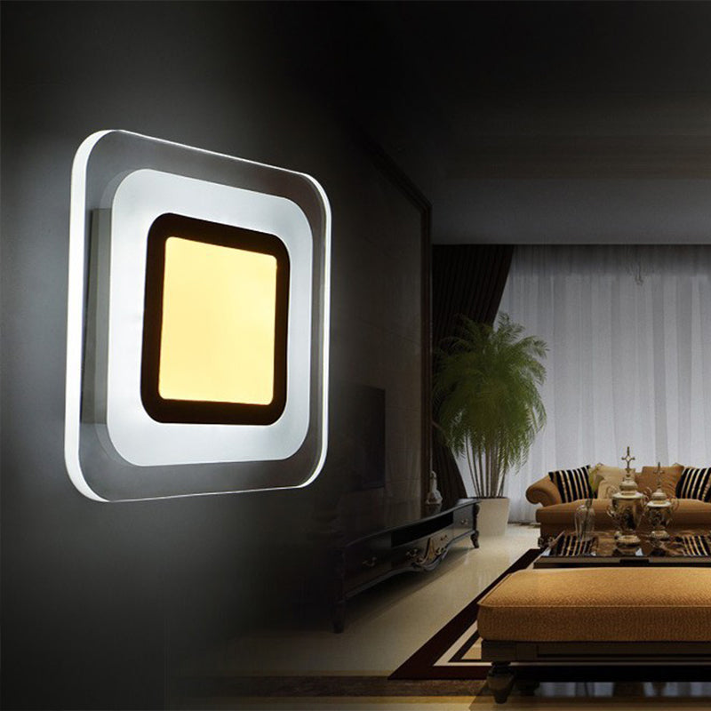Lisslune | Ultralight Square Living Room Wall Light Acrylic Minimalist LED Wall Light in Warm/White Light