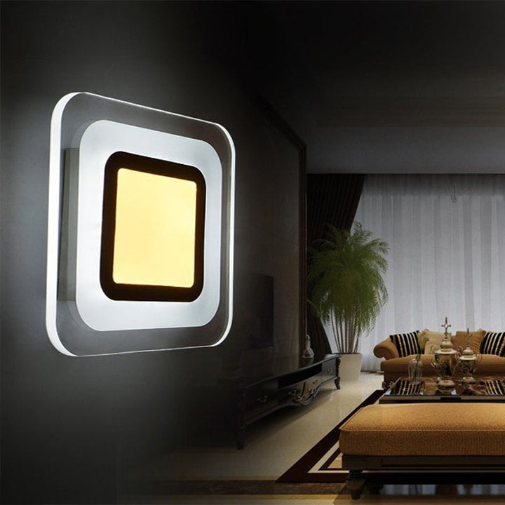 Lisslune | Ultralight Square Living Room Wall Light Acrylic Minimalist LED Wall Light in Warm/White Light