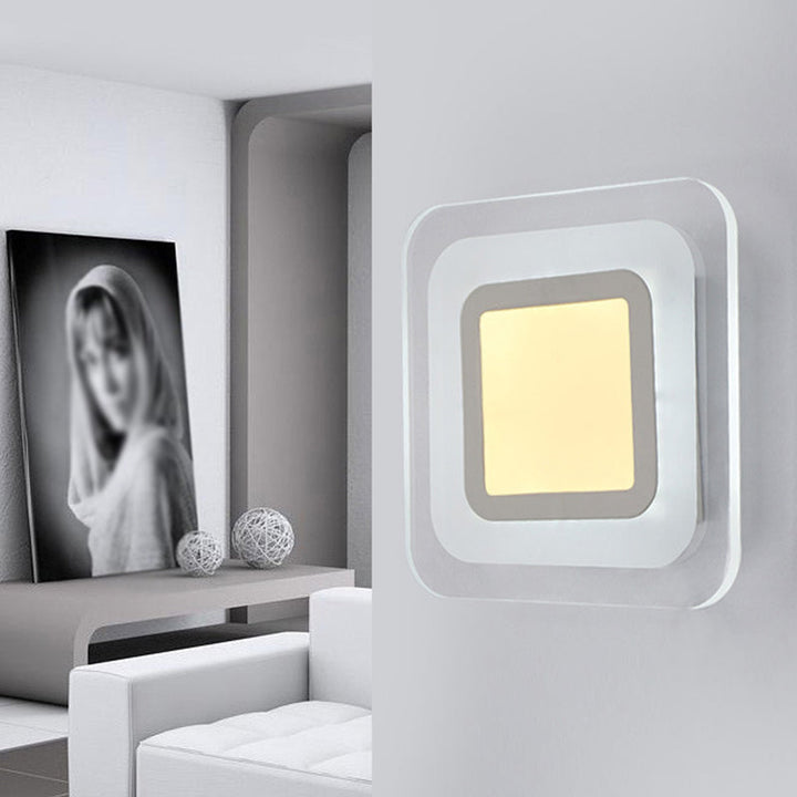 Lisslune | Ultralight Square Living Room Wall Light Acrylic Minimalist LED Wall Light in Warm/White Light