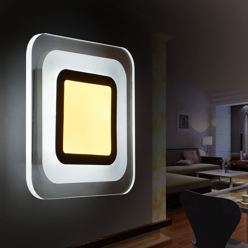 Lisslune | Ultralight Square Living Room Wall Light Acrylic Minimalist LED Wall Light in Warm/White Light