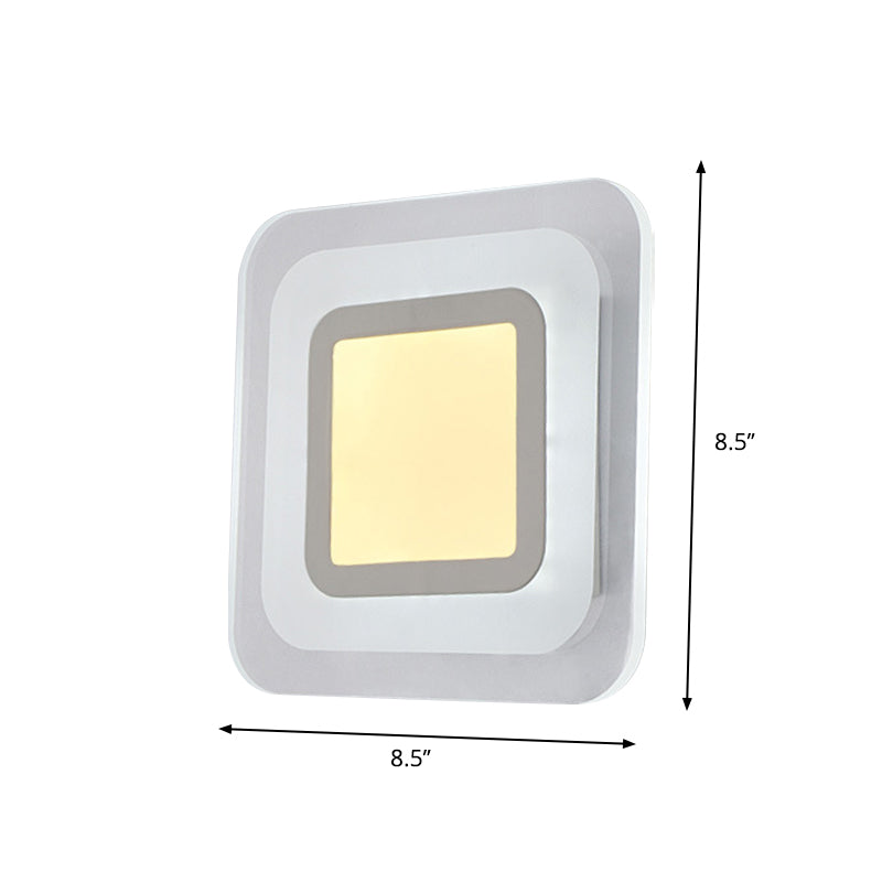 Lisslune | Ultralight Square Living Room Wall Light Acrylic Minimalist LED Wall Light in Warm/White Light