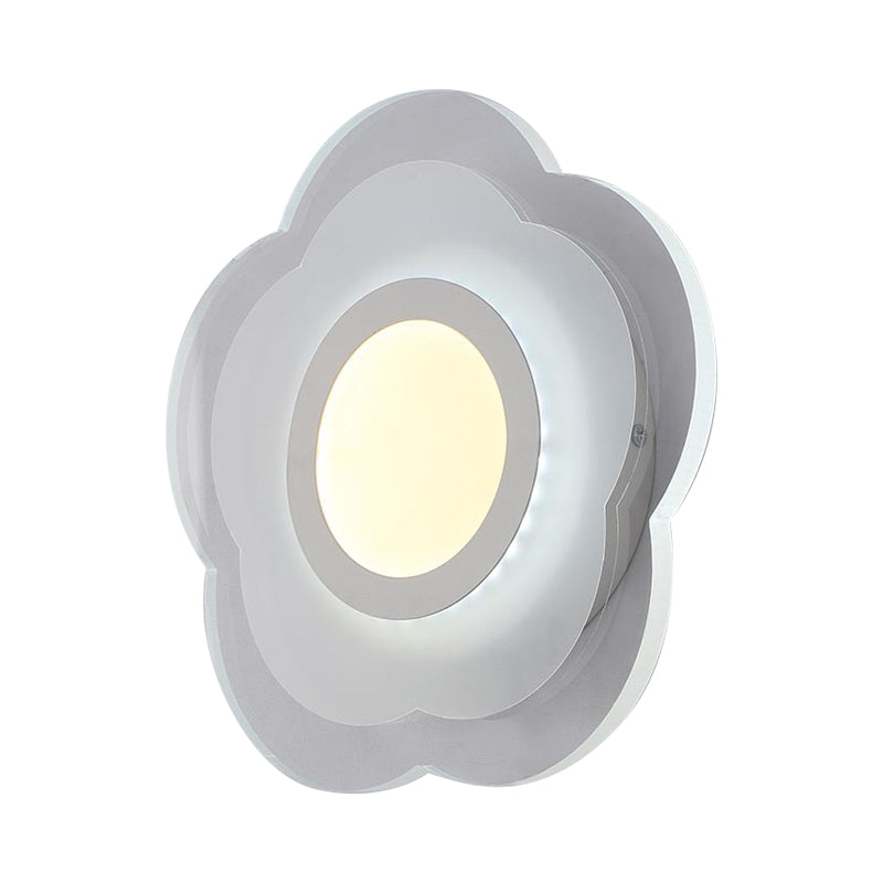 Lisslune | Simple Flower Flush Wall Lamp Acrylic Bedroom LED Wall Light Set in Warm/White Light