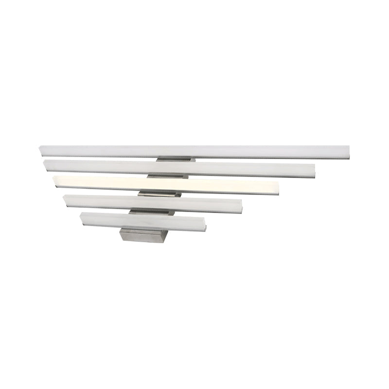 Lisslune | 16"/31.5"/47" W Acrylic Straight Makeup Lamp Minimalism Chrome LED Wall Mounted Light in Chrome