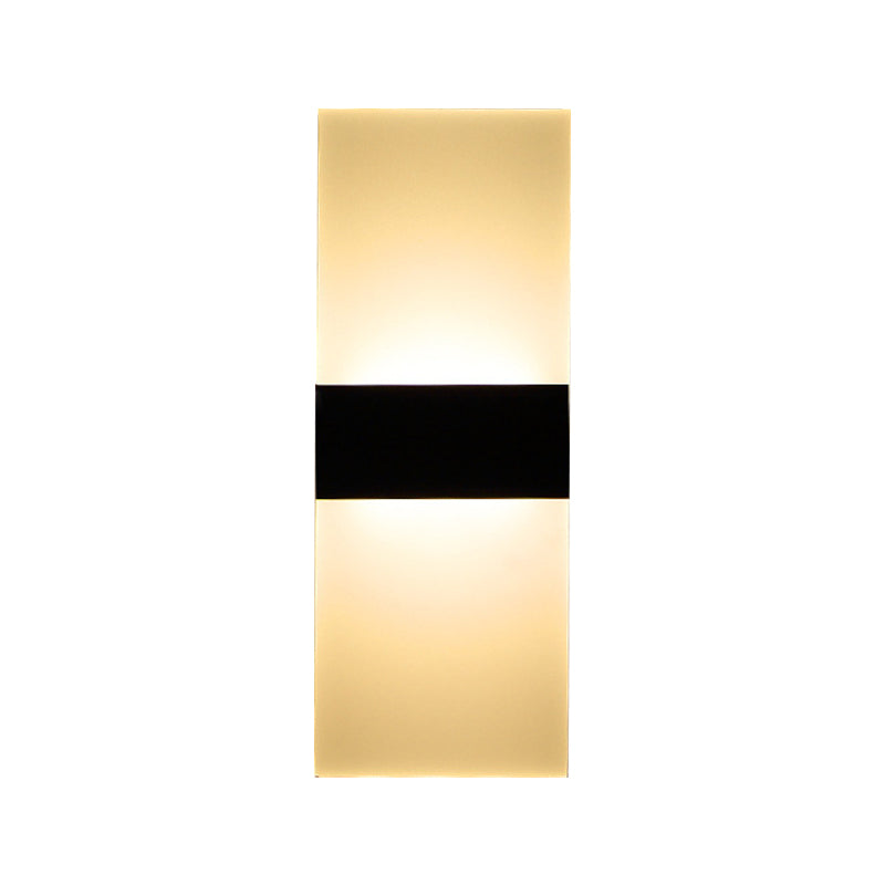 Lisslune | Black/White Rectangular LED Wall Light Minimalist Acrylic Thinnest Wall Mounted Lamp in Warm/White Light, 11.5"/16" B