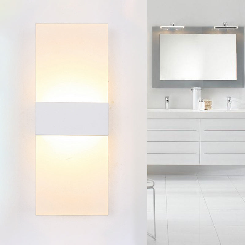 Lisslune | Black/White Rectangular LED Wall Light Minimalist Acrylic Thinnest Wall Mounted Lamp in Warm/White Light, 11.5"/16" B