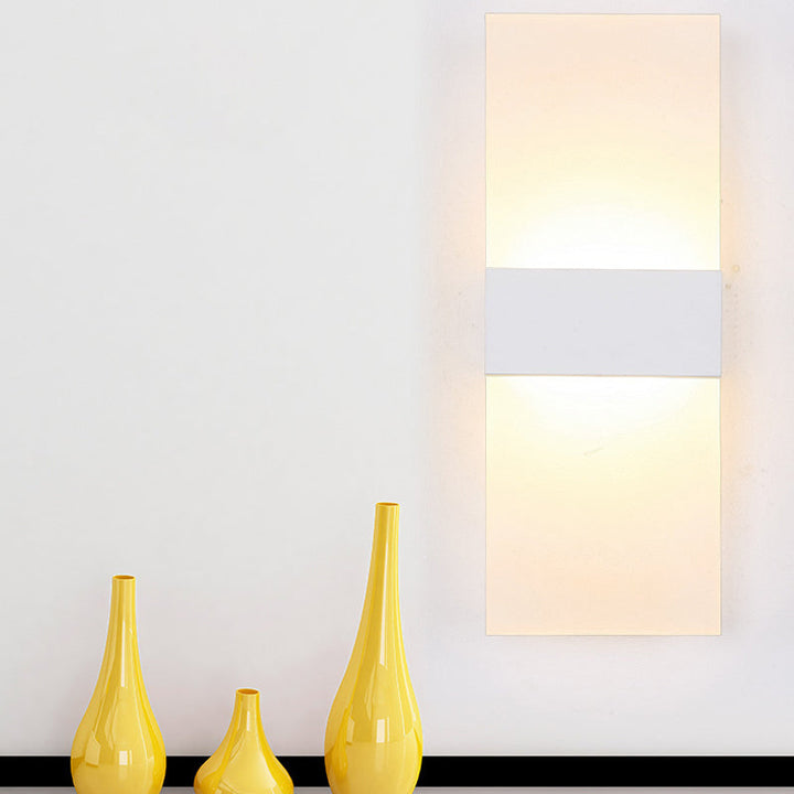 Lisslune | Black/White Rectangular LED Wall Light Minimalist Acrylic Thinnest Wall Mounted Lamp in Warm/White Light, 11.5"/16" B