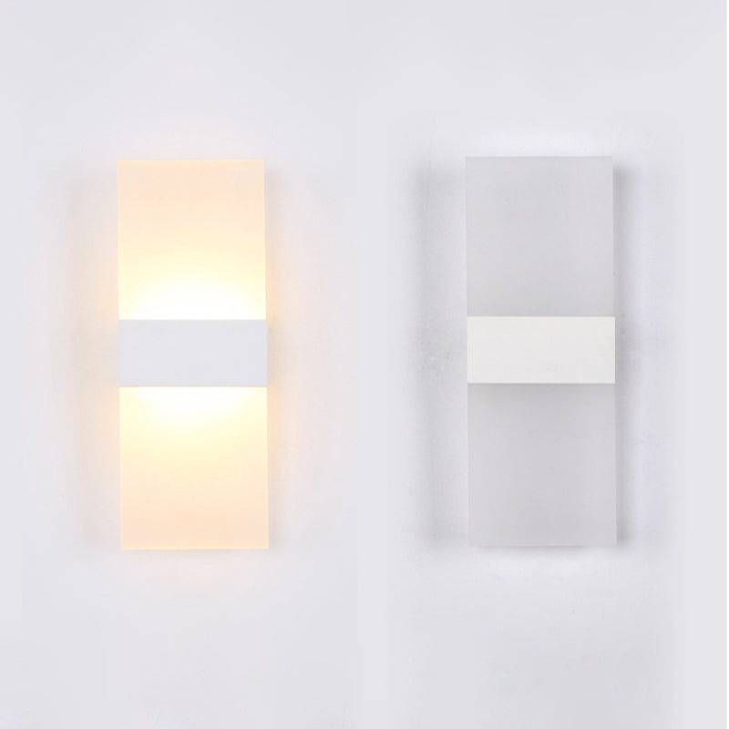 Lisslune | Black/White Rectangular LED Wall Light Minimalist Acrylic Thinnest Wall Mounted Lamp in Warm/White Light, 11.5"/16" B