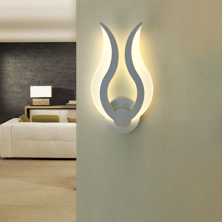 Lisslune | Flame-shaped Bedroom Wall Lantern Lighting Acrylic LED Nordic Wall Mounted Light in Warm/White Light