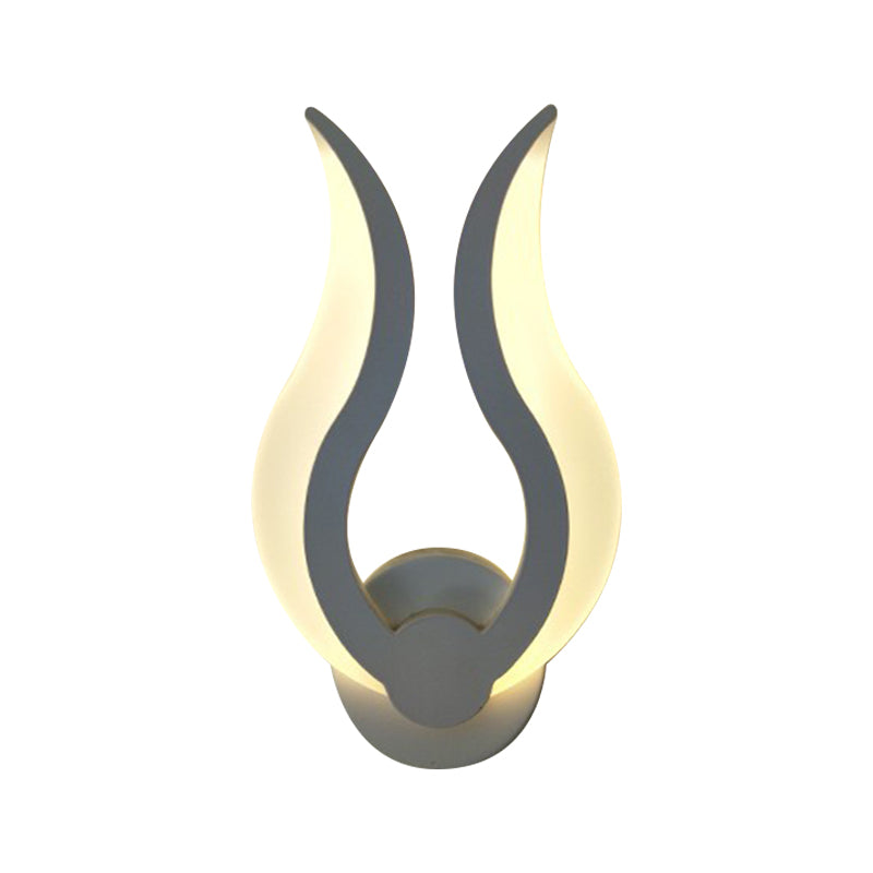 Lisslune | Flame-shaped Bedroom Wall Lantern Lighting Acrylic LED Nordic Wall Mounted Light in Warm/White Light