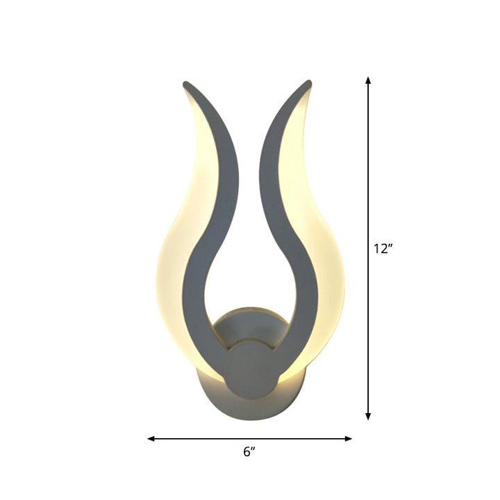Lisslune | Flame-shaped Bedroom Wall Lantern Lighting Acrylic LED Nordic Wall Mounted Light in Warm/White Light
