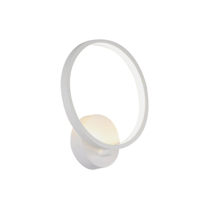 Lisslune | White Circle LED Wall Lights minimalist acrylic wall-mounted lighting in warm/white light for hallway, 8"/10" B