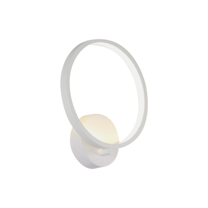 Lisslune | White Circle LED Wall Lights minimalist acrylic wall-mounted lighting in warm/white light for hallway, 8"/10" B