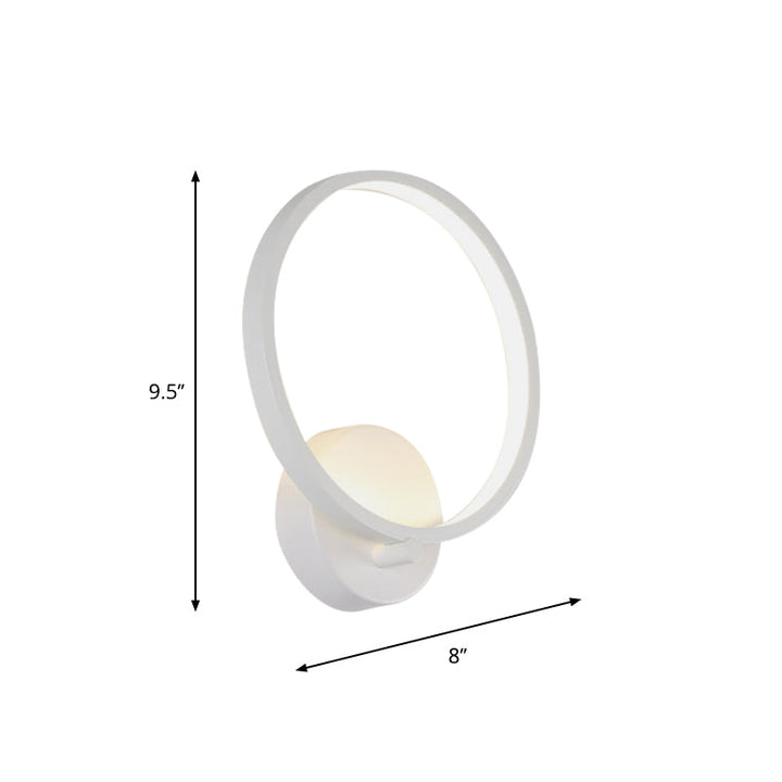 Lisslune | White Circle LED Wall Lights minimalist acrylic wall-mounted lighting in warm/white light for hallway, 8"/10" B