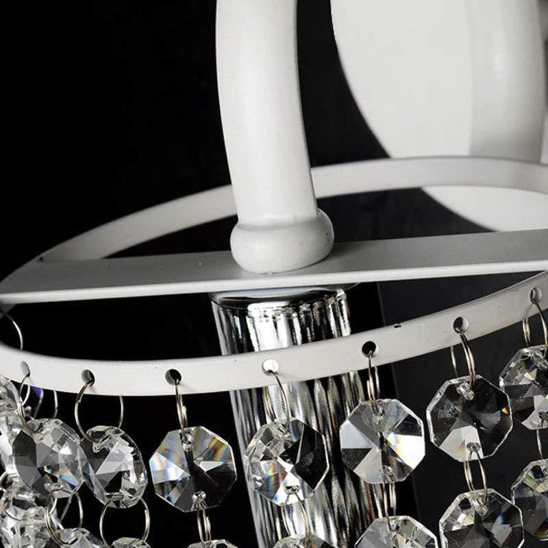 Skørter | Kids White Wall Lamp Bare Bulb 1 Head Metal Wall Light with Crystal Bead for Hallway