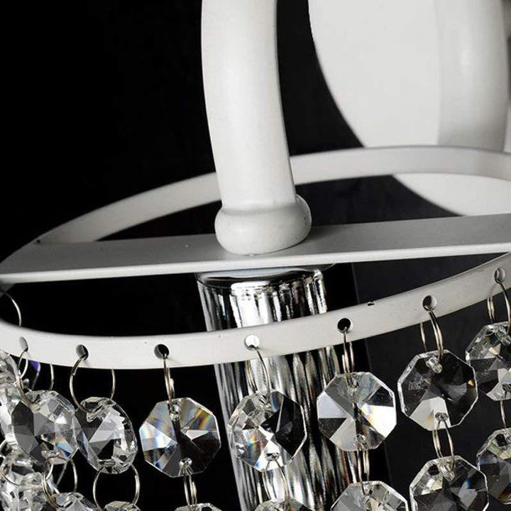 Skørter | Kids White Wall Lamp Bare Bulb 1 Head Metal Wall Light with Crystal Bead for Hallway