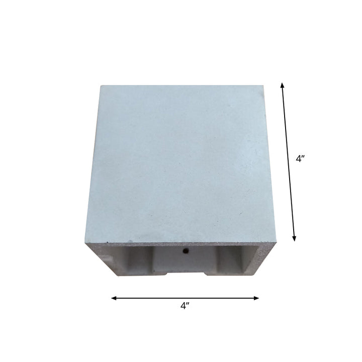 Lisslune | Cube/Cuboid Cement Flush Mount Wall Light Nordic 1 Head Gray Up Down Sconces Light for Stairs, 4"/5"/7" Wide