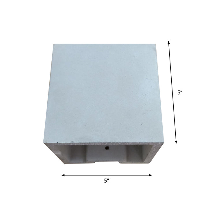 Lisslune | Cube/Cuboid Cement Flush Mount Wall Light Nordic 1 Head Gray Up Down Sconces Light for Stairs, 4"/5"/7" Wide