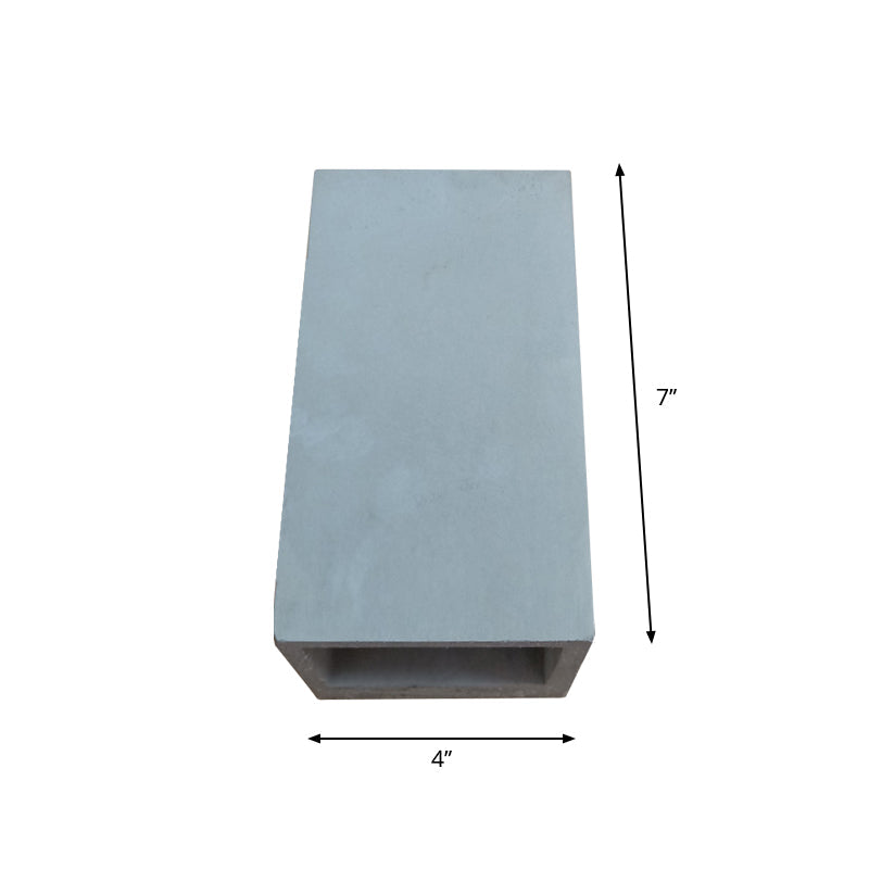 Lisslune | Cube/Cuboid Cement Flush Mount Wall Light Nordic 1 Head Gray Up Down Sconces Light for Stairs, 4"/5"/7" Wide