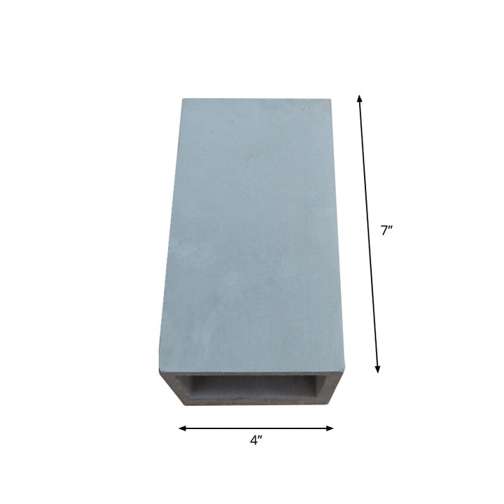 Lisslune | Cube/Cuboid Cement Flush Mount Wall Light Nordic 1 Head Gray Up Down Sconces Light for Stairs, 4"/5"/7" Wide