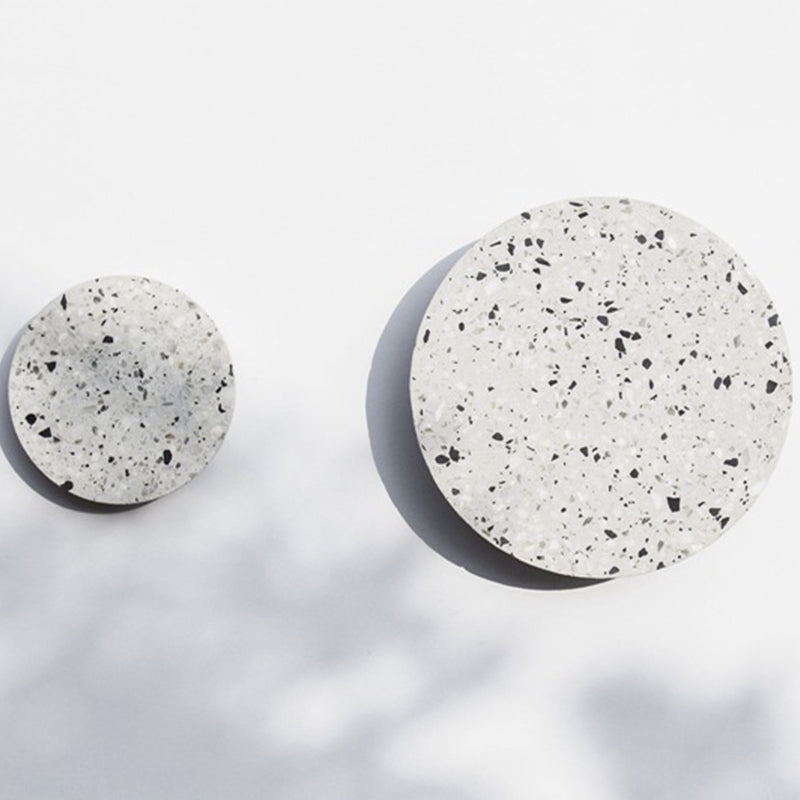 Lisslune | Disc-shaped LED wall lamp Minimalist terrazzo bedroom wall light in Pink/Blue/Black, 7"/10" B