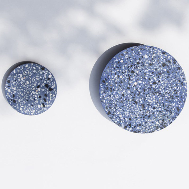 Lisslune | Disc-shaped LED wall lamp Minimalist terrazzo bedroom wall light in Pink/Blue/Black, 7"/10" B