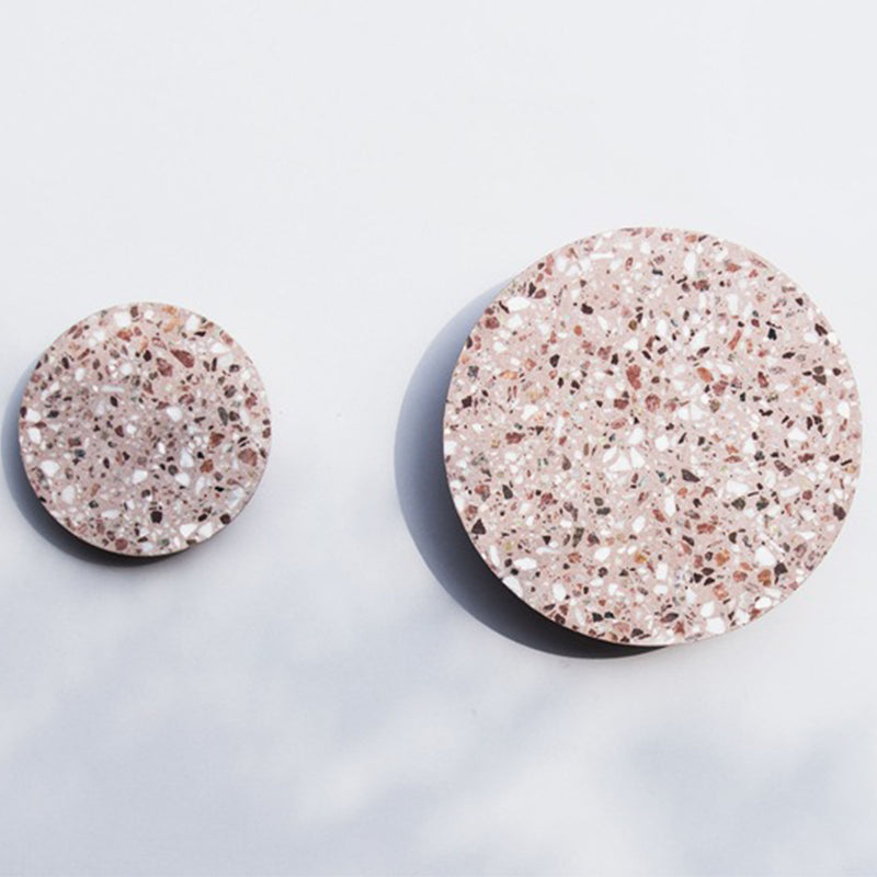 Lisslune | Disc-shaped LED wall lamp Minimalist terrazzo bedroom wall light in Pink/Blue/Black, 7"/10" B