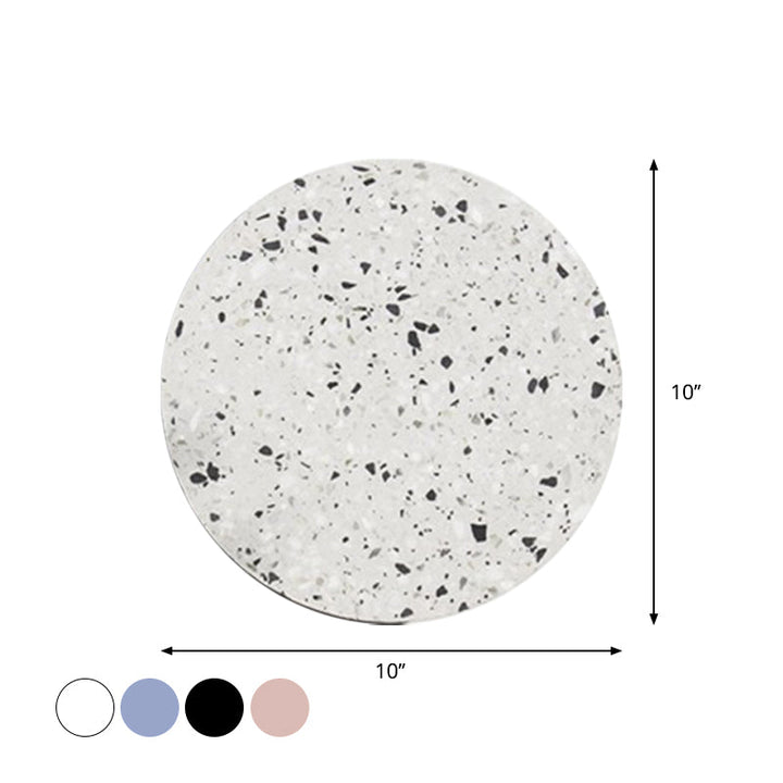 Lisslune | Disc-shaped LED wall lamp Minimalist terrazzo bedroom wall light in Pink/Blue/Black, 7"/10" B