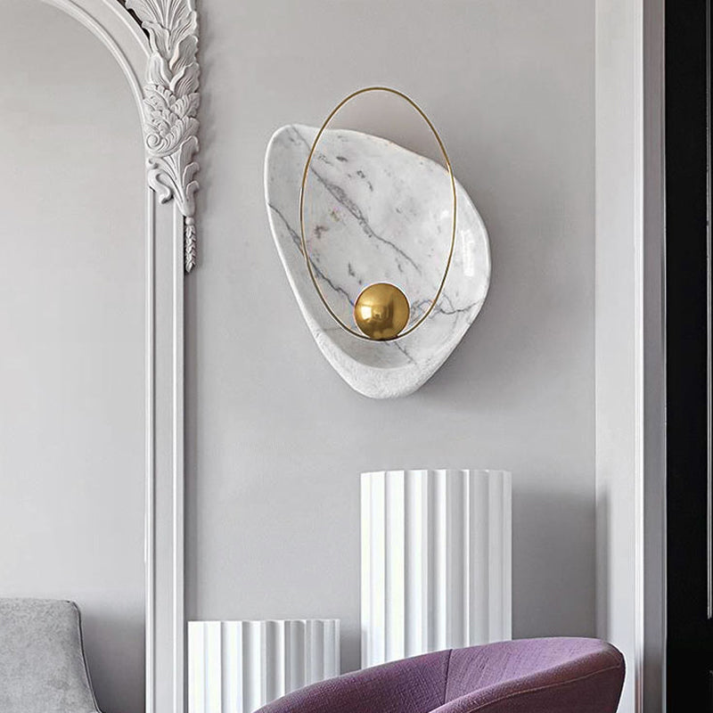 Lisslune | Drop Marble Wall Lamp Designer 1-Light Black/White Ceiling Light for Living Room