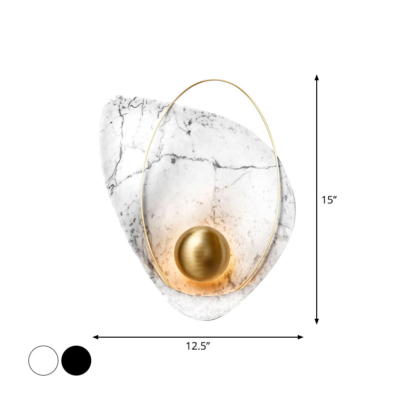 Lisslune | Drop Marble Wall Lamp Designer 1-Light Black/White Ceiling Light for Living Room