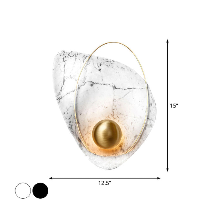 Lisslune | Drop Marble Wall Lamp Designer 1-Light Black/White Ceiling Light for Living Room