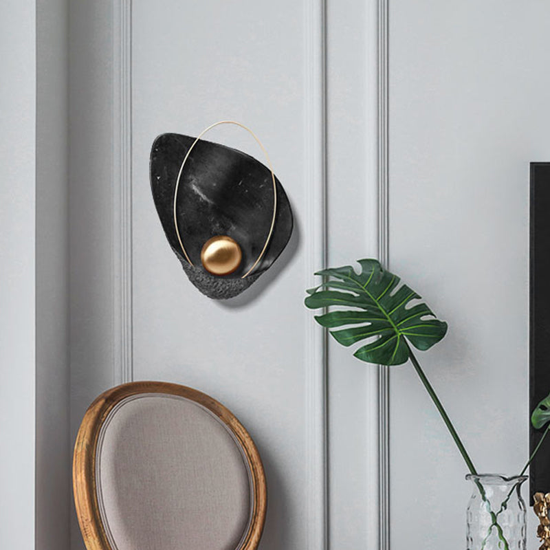 Lisslune | Drop Marble Wall Lamp Designer 1-Light Black/White Ceiling Light for Living Room