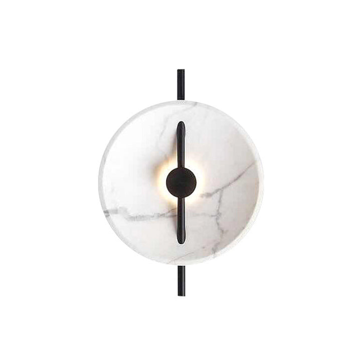 Lisslune | Marble-Look Disc Resin Wall Lamp Designer Black and White LED Wall Light for Nightstand