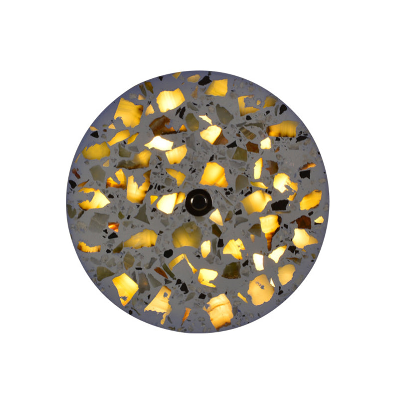 Lisslune | Terrazzo Disk LED Wall Light Art Deco Black/Red/Blue Flush Mount Wall Lamp for the Living Room
