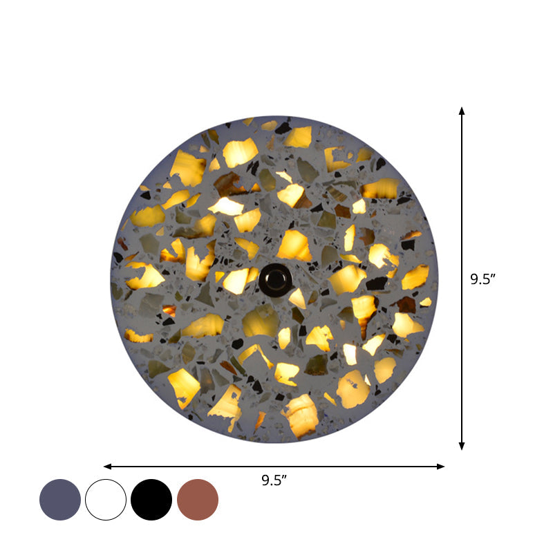 Lisslune | Terrazzo Disk LED Wall Light Art Deco Black/Red/Blue Flush Mount Wall Lamp for the Living Room