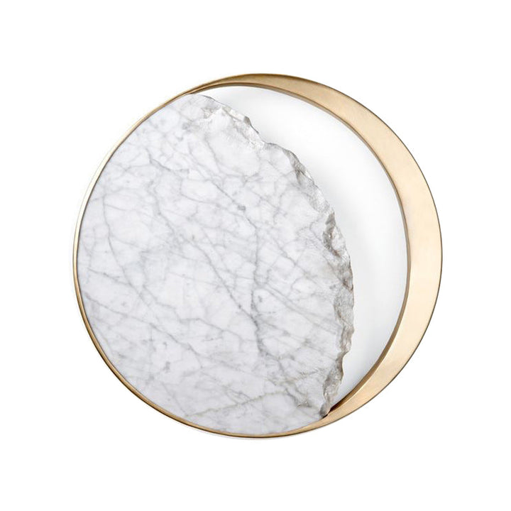 Lisslune | New Minimalist Moon Wall Lamp Marble 1 Head Living Room Flush Wall Light in Gold