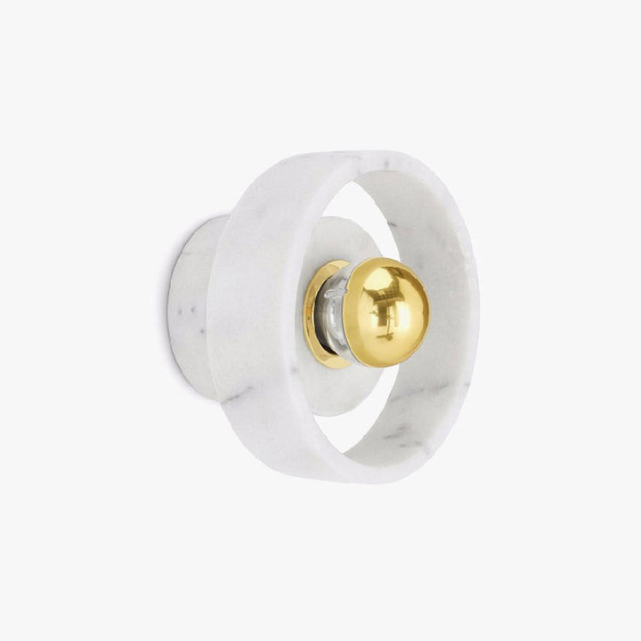 Skørter | White-Gold-Circle-Wall-Light-Designer 1 Bulb Marble Wall-Mounted Light